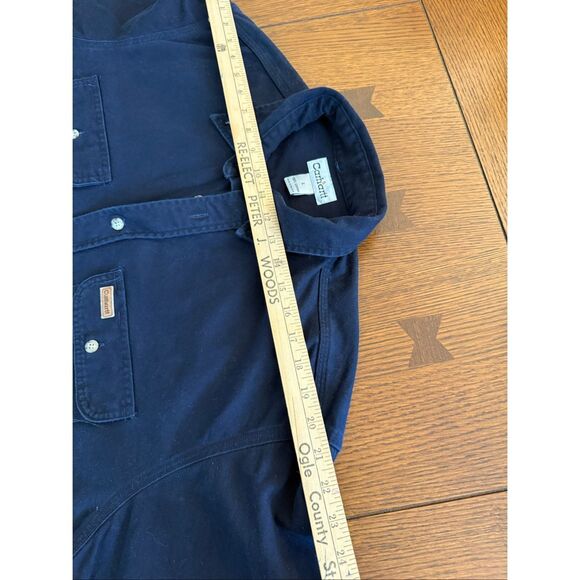 Vintage Carhartt Heavyweight Denim Work Shirt – Men’s Large (100% Cotton, USA Ma - Picture 14 of 16